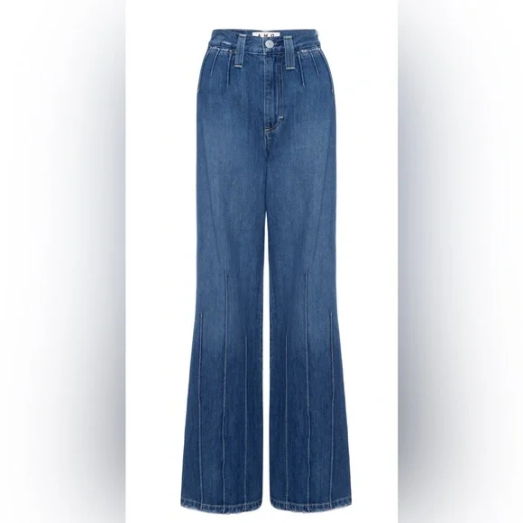 AMO Sara Trouser Dark Wash Wide Leg Striped in Delight Denim Jeans in Size 26 - Picture 6 of 16